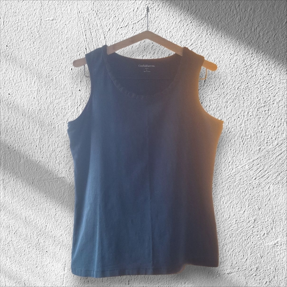 Charter Club Women's Black Tank Top Size Large